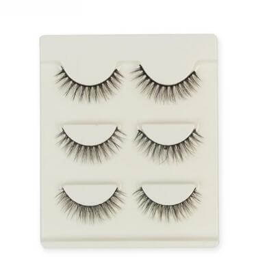 Compatible with Apple, 3 pair false eyelashes mink hair lashes Slim curly raised fake Eyelasehe extension Cilios Posticos makeup - ENova