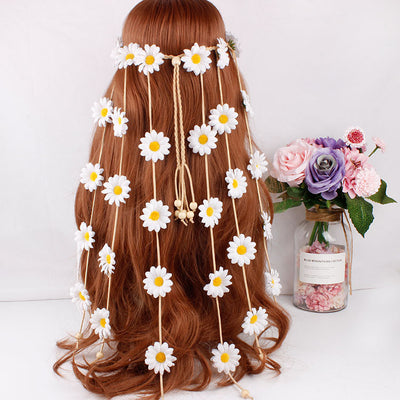 Headdress Garland Sun Flower Hair Band Flower Headband Bohemian Hair Ring Hair Accessories - ENova