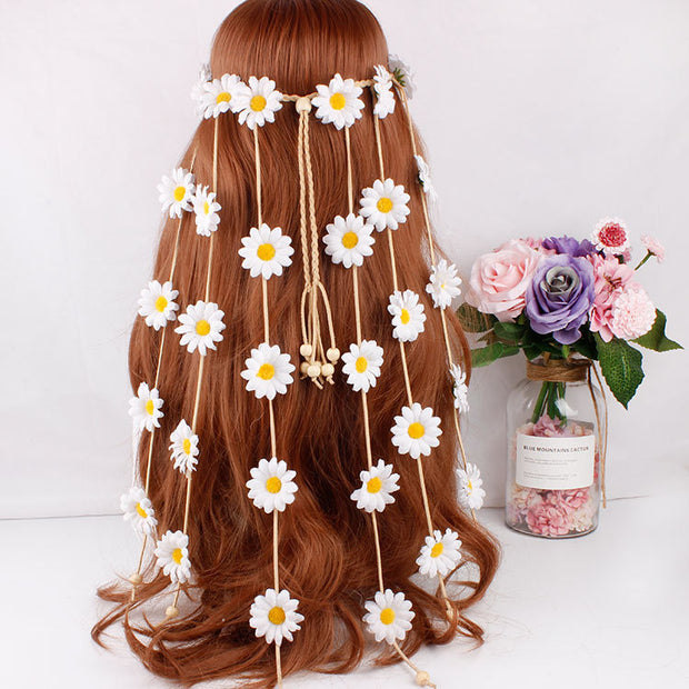 Headdress Garland Sun Flower Hair Band Flower Headband Bohemian Hair Ring Hair Accessories - ENova