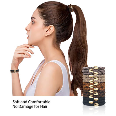 15 Pieces Embroidery Thread Twist High Elastic Hair Bands Women's Rubber Bands Hair Rope Hair Accessories - ENova