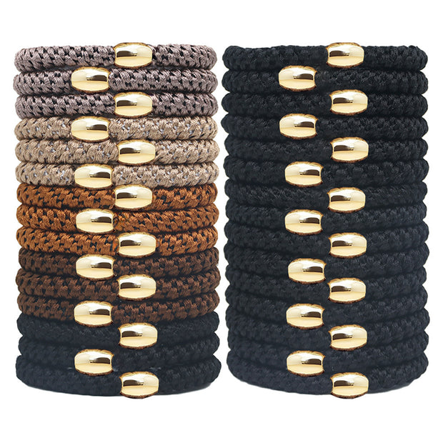 15 Pieces Embroidery Thread Twist High Elastic Hair Bands Women's Rubber Bands Hair Rope Hair Accessories - ENova
