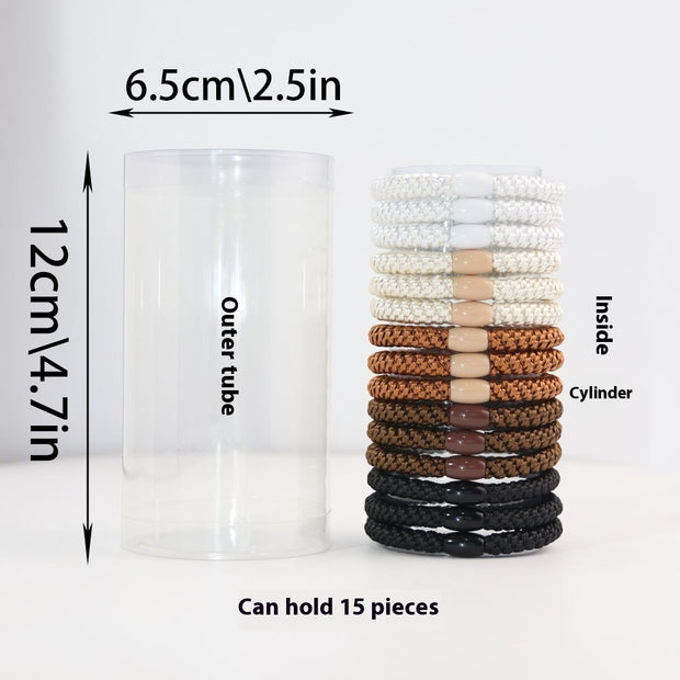 15 Pieces Embroidery Thread Twist High Elastic Hair Bands Women's Rubber Bands Hair Rope Hair Accessories - ENova