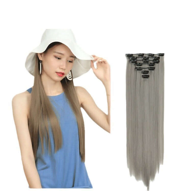 16 Card Seven-piece Hairpiece Clip Wig Beauty Chemical Fiber Wig Set Hair Extension - ENova