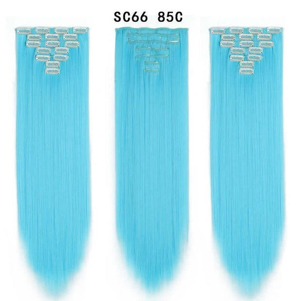 16 Card Seven-piece Hairpiece Clip Wig Beauty Chemical Fiber Wig Set Hair Extension - ENova