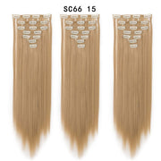 16 Card Seven-piece Hairpiece Clip Wig Beauty Chemical Fiber Wig Set Hair Extension - ENova