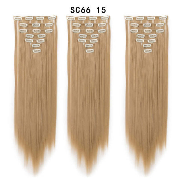 16 Card Seven-piece Hairpiece Clip Wig Beauty Chemical Fiber Wig Set Hair Extension - ENova