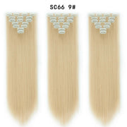 16 Card Seven-piece Hairpiece Clip Wig Beauty Chemical Fiber Wig Set Hair Extension - ENova