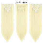 16 Card Seven-piece Hairpiece Clip Wig Beauty Chemical Fiber Wig Set Hair Extension - ENova