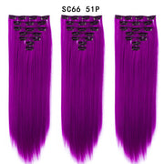 16 Card Seven-piece Hairpiece Clip Wig Beauty Chemical Fiber Wig Set Hair Extension - ENova