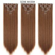 16 Card Seven-piece Hairpiece Clip Wig Beauty Chemical Fiber Wig Set Hair Extension - ENova