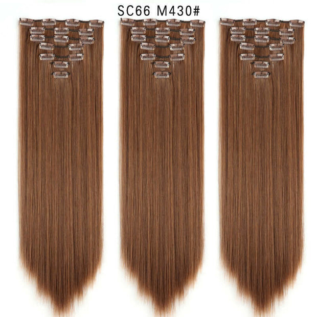 16 Card Seven-piece Hairpiece Clip Wig Beauty Chemical Fiber Wig Set Hair Extension - ENova