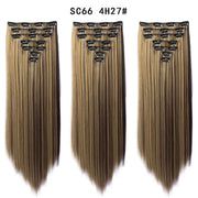 16 Card Seven-piece Hairpiece Clip Wig Beauty Chemical Fiber Wig Set Hair Extension - ENova