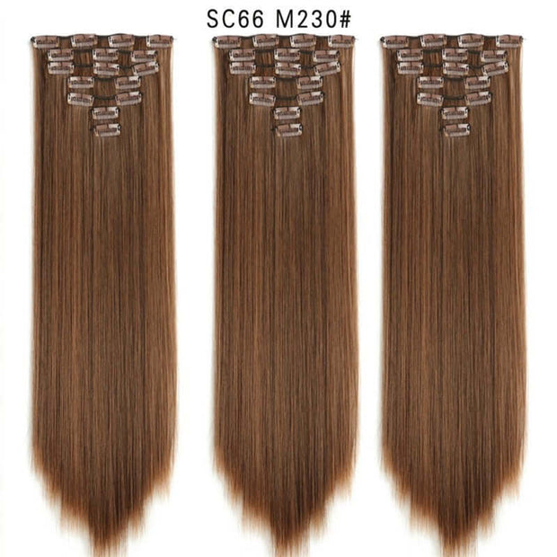 16 Card Seven-piece Hairpiece Clip Wig Beauty Chemical Fiber Wig Set Hair Extension - ENova