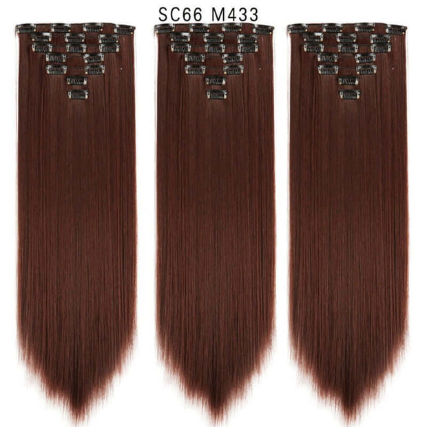 16 Card Seven-piece Hairpiece Clip Wig Beauty Chemical Fiber Wig Set Hair Extension - ENova