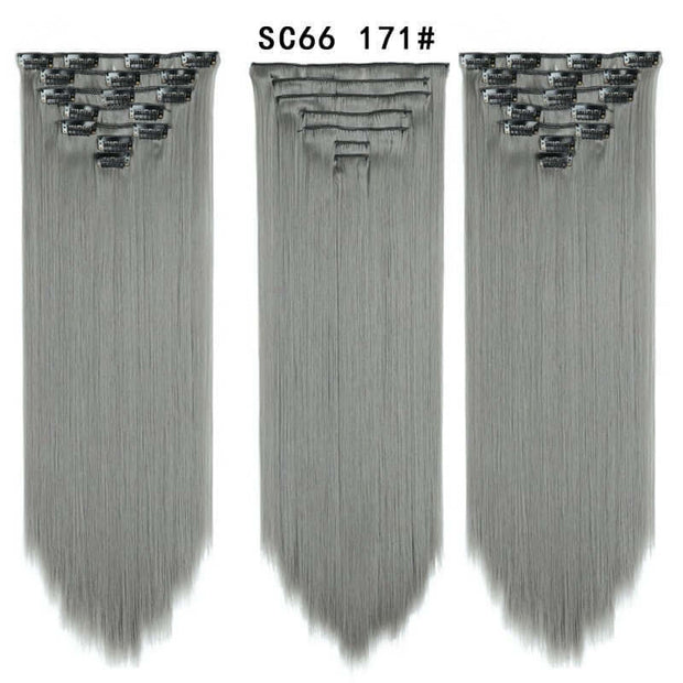 16 Card Seven-piece Hairpiece Clip Wig Beauty Chemical Fiber Wig Set Hair Extension - ENova