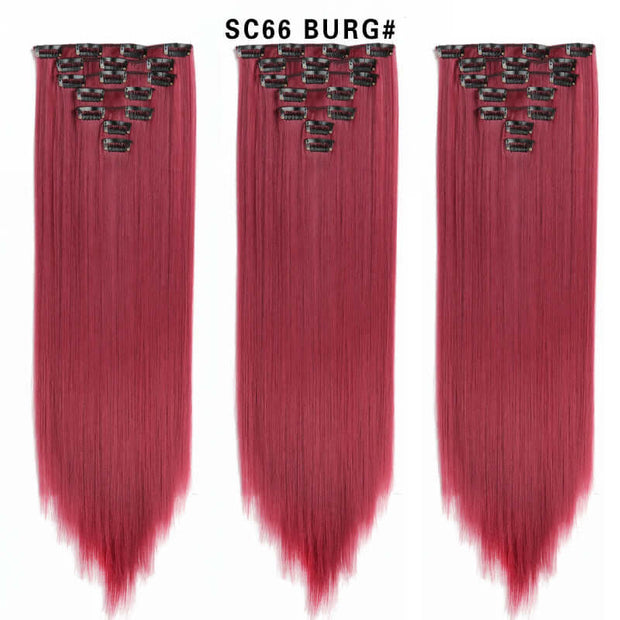 16 Card Seven-piece Hairpiece Clip Wig Beauty Chemical Fiber Wig Set Hair Extension - ENova