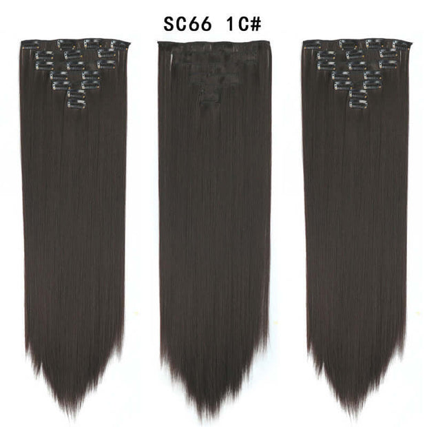 16 Card Seven-piece Hairpiece Clip Wig Beauty Chemical Fiber Wig Set Hair Extension - ENova