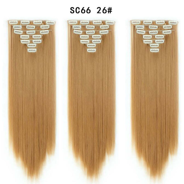 16 Card Seven-piece Hairpiece Clip Wig Beauty Chemical Fiber Wig Set Hair Extension - ENova
