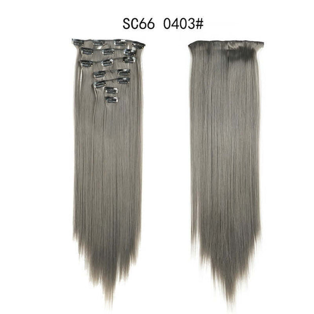 16 Card Seven-piece Hairpiece Clip Wig Beauty Chemical Fiber Wig Set Hair Extension - ENova