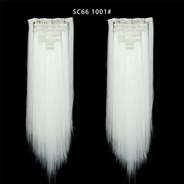 16 Card Seven-piece Hairpiece Clip Wig Beauty Chemical Fiber Wig Set Hair Extension - ENova