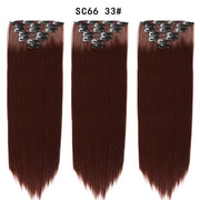 16 Card Seven-piece Hairpiece Clip Wig Beauty Chemical Fiber Wig Set Hair Extension - ENova