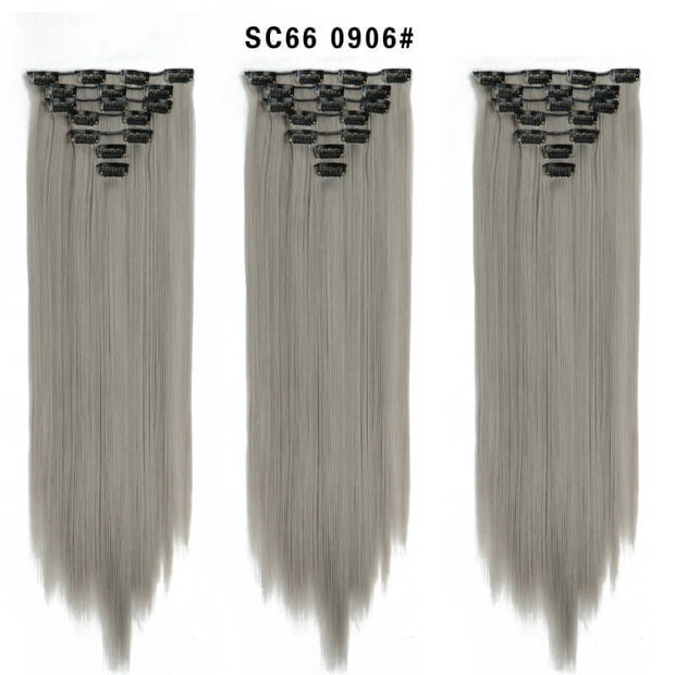 16 Card Seven-piece Hairpiece Clip Wig Beauty Chemical Fiber Wig Set Hair Extension - ENova