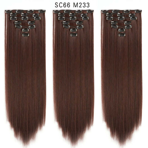 16 Card Seven-piece Hairpiece Clip Wig Beauty Chemical Fiber Wig Set Hair Extension - ENova