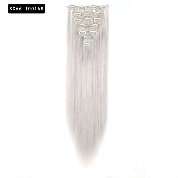 16 Card Seven-piece Hairpiece Clip Wig Beauty Chemical Fiber Wig Set Hair Extension - ENova