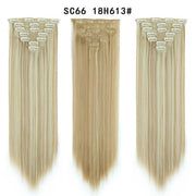 16 Card Seven-piece Hairpiece Clip Wig Beauty Chemical Fiber Wig Set Hair Extension - ENova
