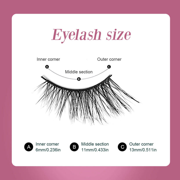 Natural Lashes Wispy Lashes Natural Look False Eyelashes Natural Flared Eyelashes False Eye Lashes Soft Fluffy Lashes 7 Pairs 6mm Gradual 13mm Cat's Eye Transparent Stem Eye Tail Elongated Half Eye Na - ENova