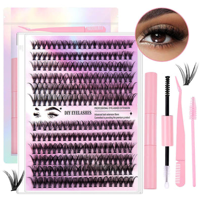 12 Rows Of 30D Plus 40D Clusters Of 240 Segmented Lashes Set - ENova